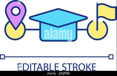Academic goal setting RGB color icon Stock Vector