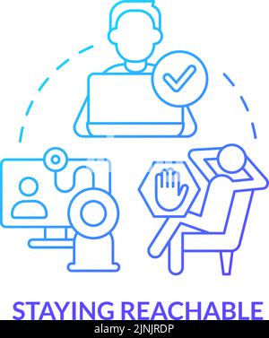 Staying reachable blue gradient concept icon Stock Vector