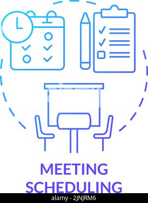 Meeting scheduling blue gradient concept icon Stock Vector
