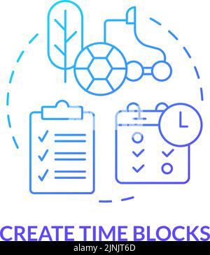 Create time blocks blue gradient concept icon Stock Vector