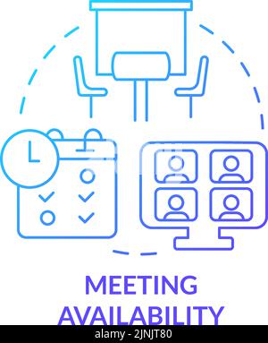 Meeting availability blue gradient concept icon Stock Vector