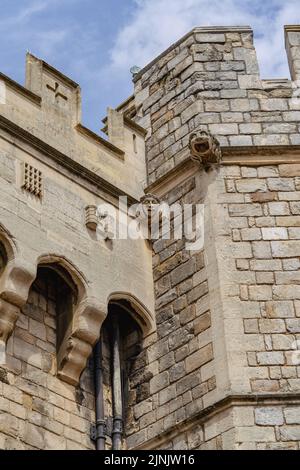 Windsor, United Kingdom - August 2022: Windsor Castle Gargoyles Stock Photo