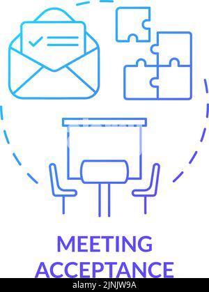 Meeting acceptance blue gradient concept icon Stock Vector