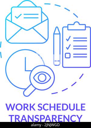 Work schedule transparency blue gradient concept icon Stock Vector