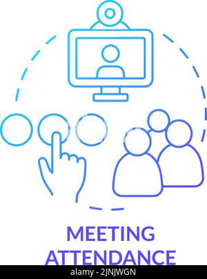 Meeting attendance blue gradient concept icon Stock Vector