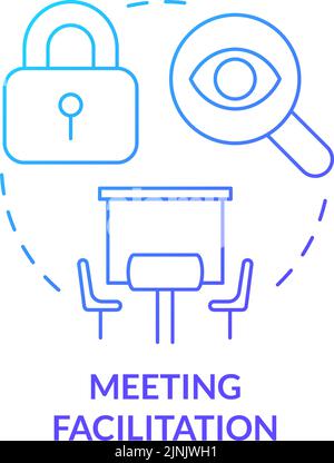 Meeting facilitation blue gradient concept icon Stock Vector