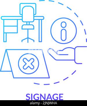 Signage blue gradient concept icon Stock Vector