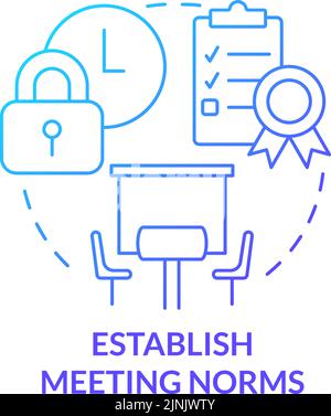 Establish meeting norms blue gradient concept icon Stock Vector