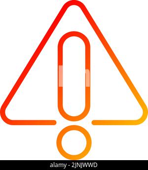 Warning sign pixel perfect gradient linear vector icon Stock Vector