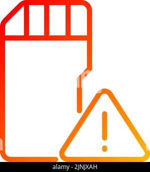 Low disk space warning pixel perfect gradient linear vector icon Stock Vector
