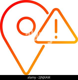 Location error pixel perfect gradient linear vector icon Stock Vector