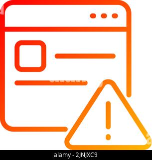 Website error pixel perfect gradient linear vector icon Stock Vector