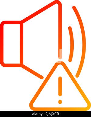 Sound error pixel perfect gradient linear vector icon Stock Vector