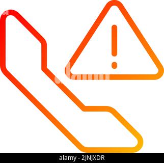 Call warning pixel perfect gradient linear vector icon Stock Vector