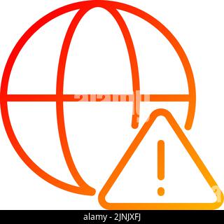 Global error pixel perfect gradient linear vector icon Stock Vector
