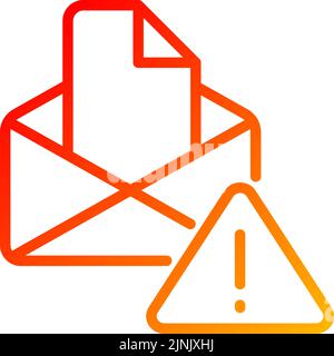 Email warning pixel perfect gradient linear vector icon Stock Vector