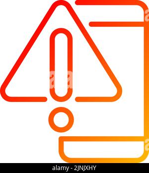 Phone warning pixel perfect gradient linear vector icon Stock Vector
