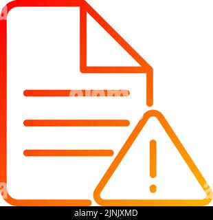 File error pixel perfect gradient linear vector icon Stock Vector