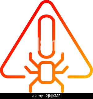 Virus warning pixel perfect gradient linear vector icon Stock Vector