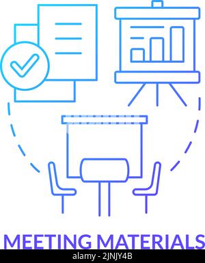 Meeting materials blue gradient concept icon Stock Vector