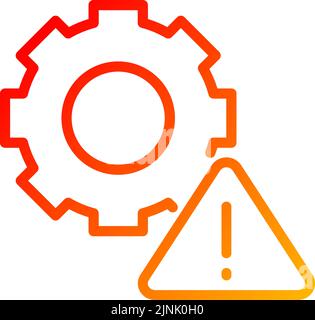 Technical warning pixel perfect gradient linear vector icon. Program settings issue. Device configuration problem. Thin line color symbol. Modern styl Stock Vector