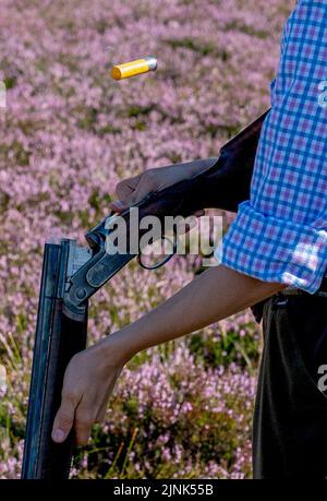 Archie Skinner, member of a shooting party on the moors in Dunkeld ...