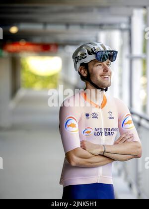 Munich, Germany. 12th Aug, 2022. MUNCHEN - Portrait track cyclist Brian Megens, he rides his first European Championship. The German city of Munich will host a combined European Championship of various sports in 2022. ANP ROBIN VAN LONKHUIJSEN Credit: ANP/Alamy Live News Stock Photo
