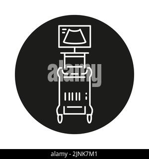Ultrasound device color line illustration. Stock Vector