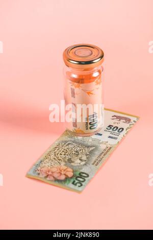 Concept of saving dollars, concept of money, earnings, cash, devaluation. Stock Photo