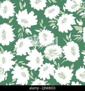 Floral seamless with hand drawn color roses. Cute summer background with flowers and leaves. Modern floral compositions. Fashion vector stock Stock Vector