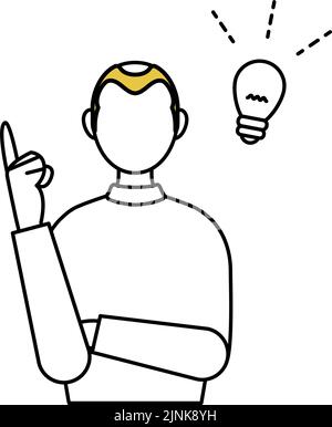AGA man is inspiring and raising his index finger Stock Vector