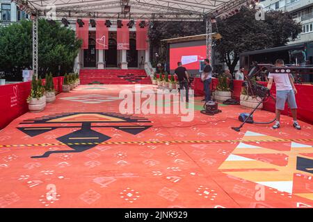 A Bosnian rug was installed for Sarajevo FIlm Festival 2022 Stock Photo