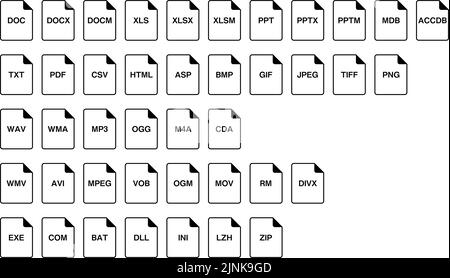 Simple icon set in file format Stock Vector