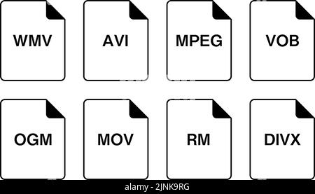 Simple icon set in file format Stock Vector