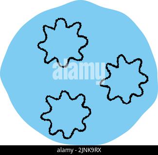 Simple pollen image icon, pencil writing style Stock Vector