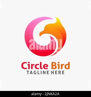 Bird logo design in circle concept Stock Vector