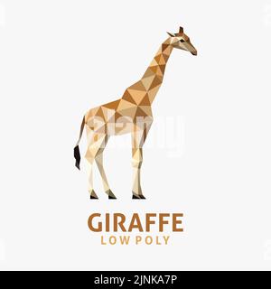 Giraffe low poly logo design Stock Vector