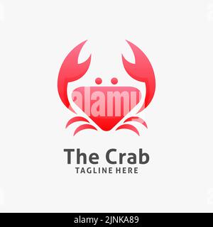Red crab logo design Stock Vector