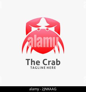 Red crab logo design Stock Vector