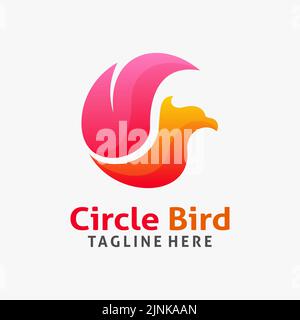 Bird logo design in circle concept Stock Vector