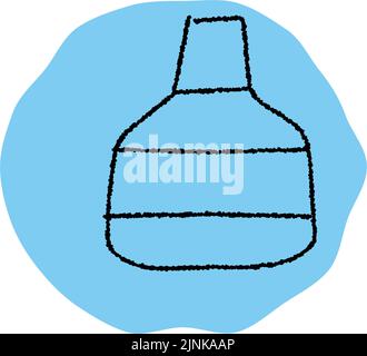Simple eye drop icon, pencil writing style Stock Vector