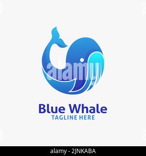 Blue whale logo design Stock Vector