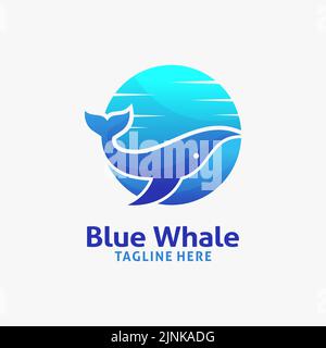 Blue whale logo design Stock Vector