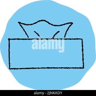 Simple box tissue icon, pencil writing style Stock Vector