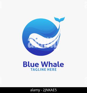 Blue whale logo design Stock Vector