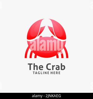 Red crab logo design Stock Vector