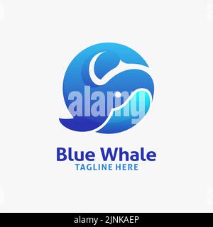 Circle whale logo design Stock Vector
