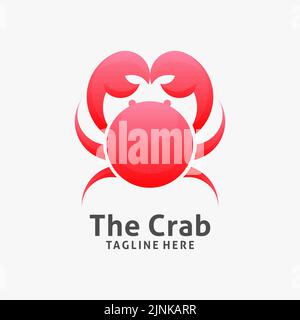 Red crab logo design Stock Vector
