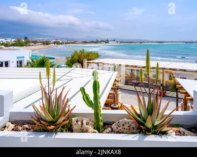 Nissaki Beach Hotel, Naxos Island  The Chora,Old Town of Naxos,Capital Cyclades Island,Greece,Europe  Aegean Sea,Mediterranean Stock Photo