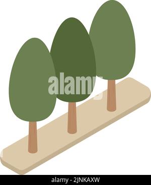 City landscape material Roadside trees isometric Stock Vector